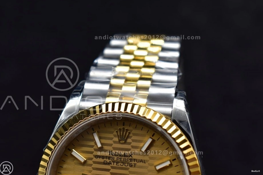126231 904L Dial Bracelet DateJust on Steel Textured Gold 36 VSF 1:1 Edition Best SS VS3235 YG Jubilee 1201